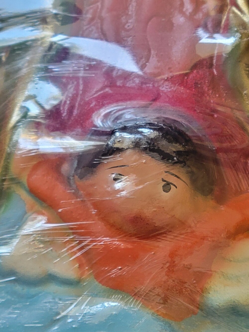 RESERVED Mother Mary Colorful Mexican Ceramic Bank Figurine - Picture 5 of 5